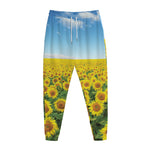 Sunflower Field Print Jogger Pants