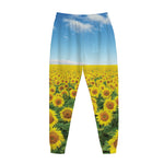 Sunflower Field Print Jogger Pants