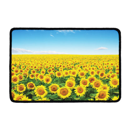 Sunflower Field Print Kitchen Mat