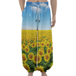 Sunflower Field Print Lantern Pants