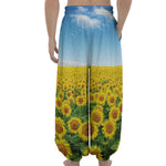Sunflower Field Print Lantern Pants