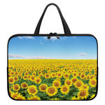 Sunflower Field Print Laptop Sleeve With Handle