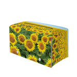 Sunflower Field Print Leather Tissue Box Cover
