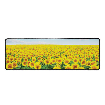 Sunflower Field Print Long Kitchen Mat