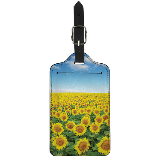 Sunflower Field Print Luggage Tag