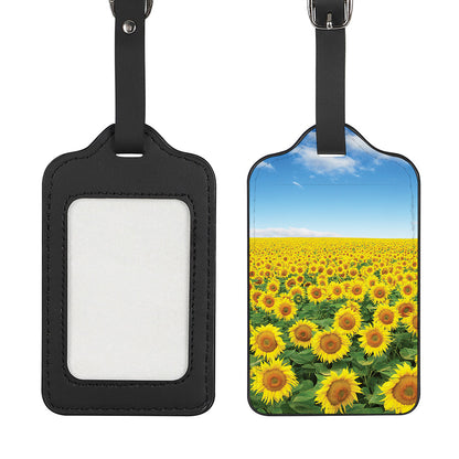 Sunflower Field Print Luggage Tag