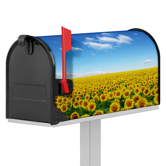 Sunflower Field Print Mailbox Cover