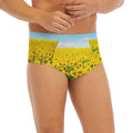 Sunflower Field Print Men's Briefs