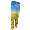 Sunflower Field Print Men's Compression Pants