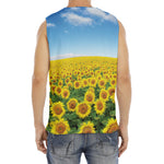 Sunflower Field Print Men's Fitness Tank Top