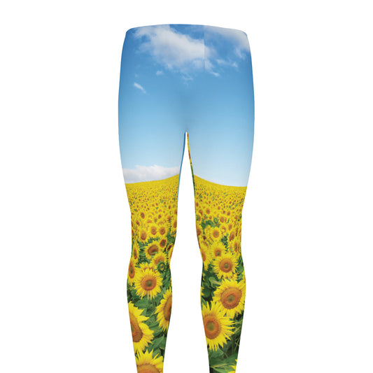 Sunflower Field Print Men's leggings