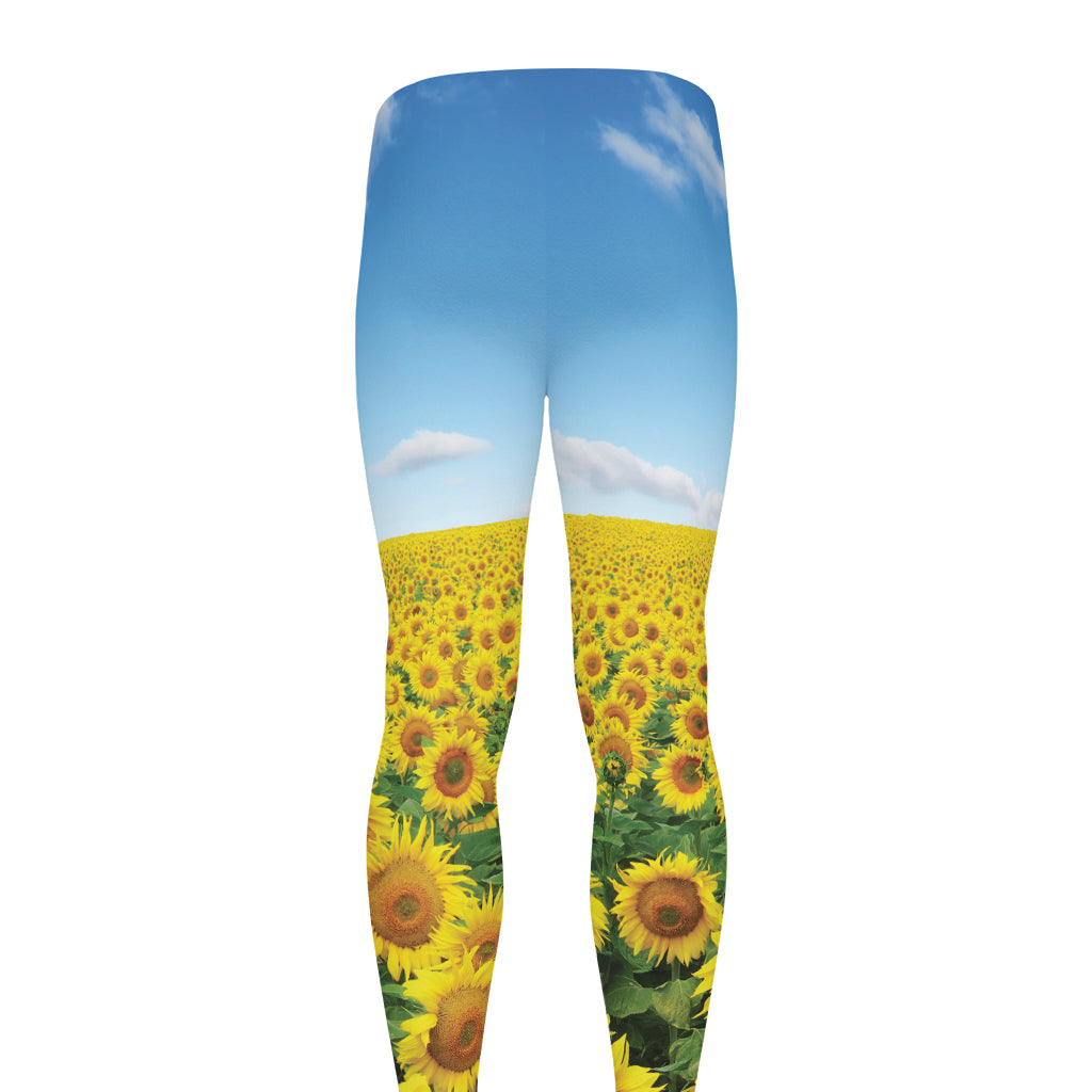 Sunflower Field Print Men's leggings