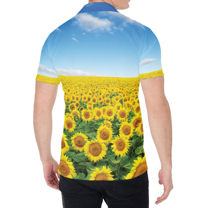 Sunflower Field Print Men's Shirt
