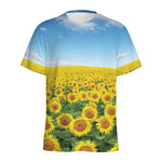 Sunflower Field Print Men's Sports T-Shirt