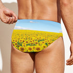 Sunflower Field Print Men's Swim Briefs