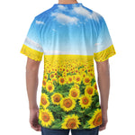 Sunflower Field Print Men's Velvet T-Shirt