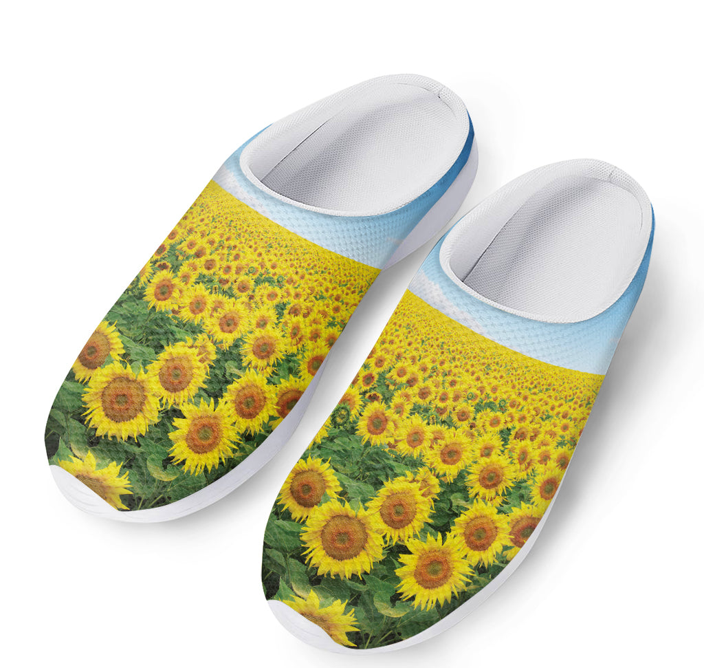 Sunflower Field Print Mesh Casual Shoes