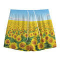 Sunflower Field Print Mesh Shorts