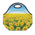 Sunflower Field Print Neoprene Lunch Bag