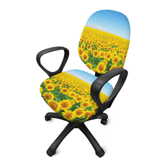 Sunflower Field Print Office Chair Cover