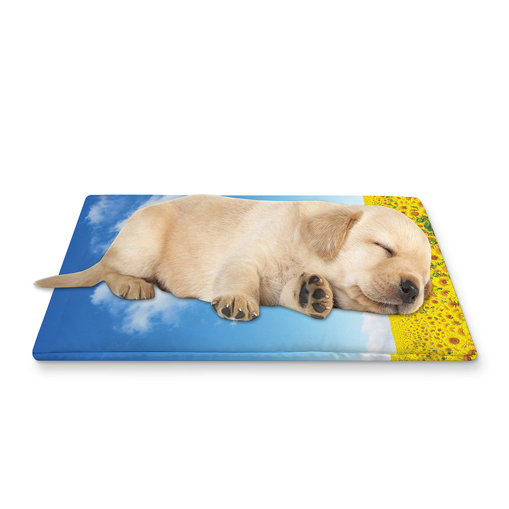 Sunflower Field Print Pet Cooling Mat Cover