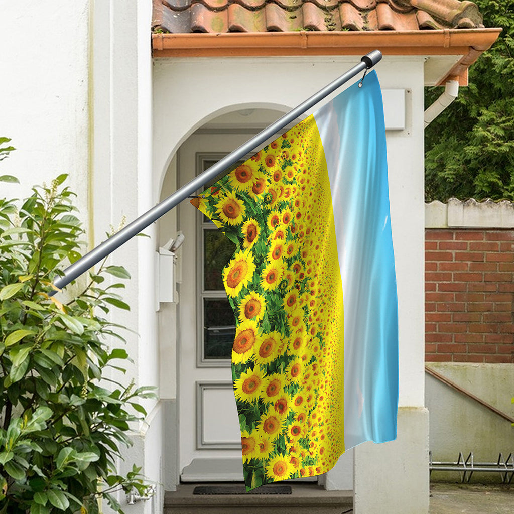 Sunflower Field Print Polyester Flag