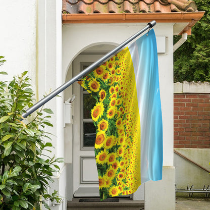 Sunflower Field Print Polyester Flag