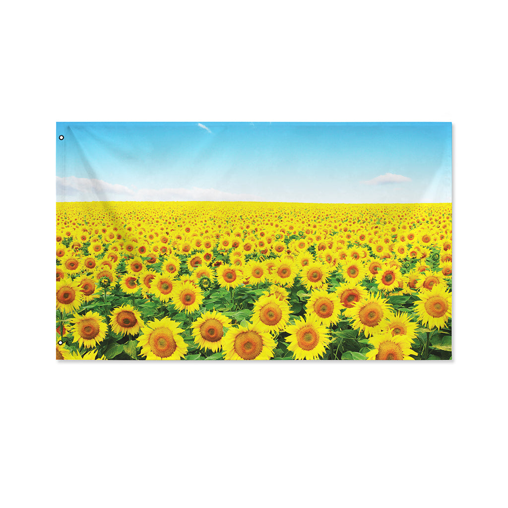 Sunflower Field Print Polyester Flag
