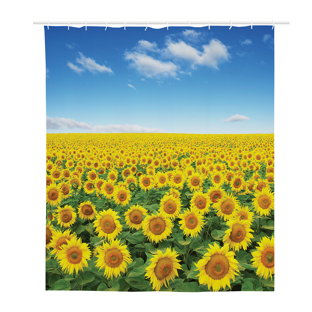Sunflower Field Print Polyester Shower Curtain