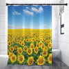 Sunflower Field Print Premium Shower Curtain