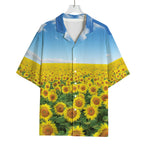 Sunflower Field Print Rayon Hawaiian Shirt