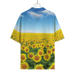 Sunflower Field Print Rayon Hawaiian Shirt