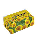 Sunflower Field Print Rectangle Tissue Box Cover