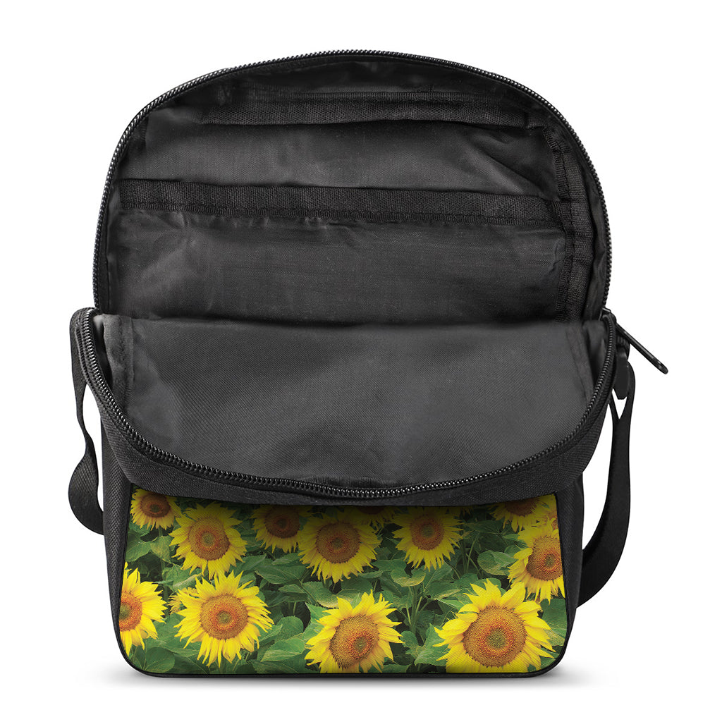 Sunflower Field Print Rectangular Crossbody Bag