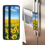 Sunflower Field Print Refrigerator Handle Covers