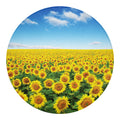 Sunflower Field Print Round Blanket
