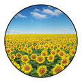 Sunflower Field Print Round Floor Mat