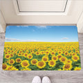 Sunflower Field Print Rubber Doormat