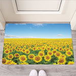 Sunflower Field Print Rubber Doormat