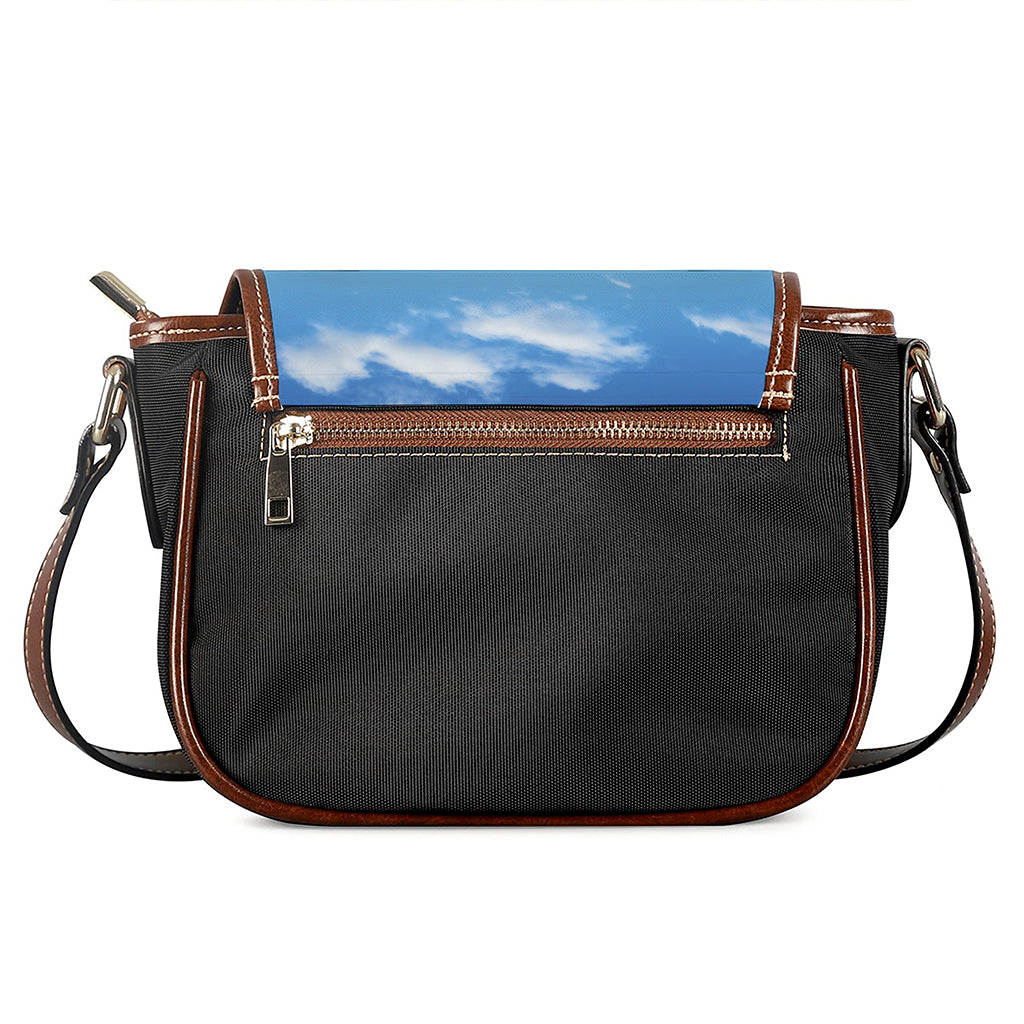 Sunflower Field Print Saddle Bag