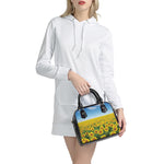 Sunflower Field Print Shoulder Handbag