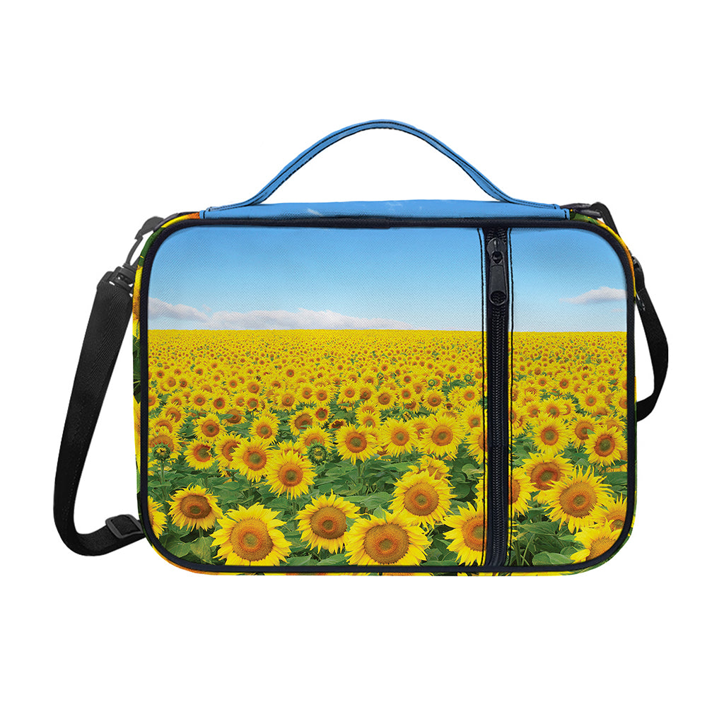 Sunflower Field Print Shoulder Strap Bible Bag