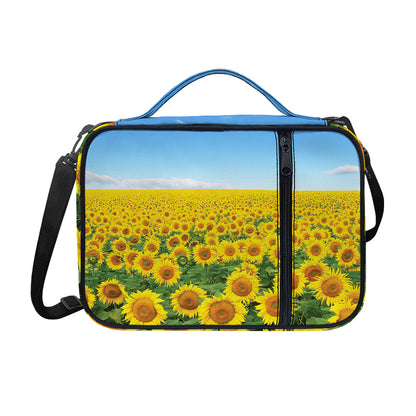 Sunflower Field Print Shoulder Strap Bible Bag