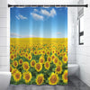Sunflower Field Print Shower Curtain