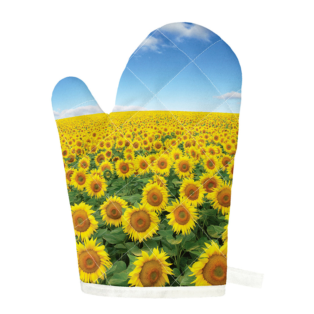 Sunflower Field Print Single Oven Mitt
