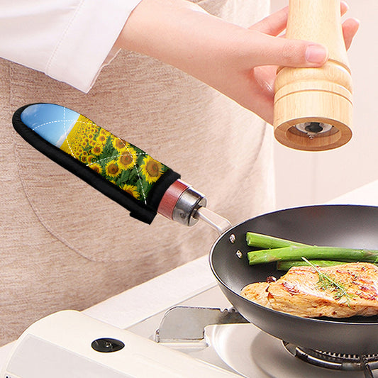 Sunflower Field Print Skillet Handle Cover