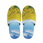 Sunflower Field Print Slippers