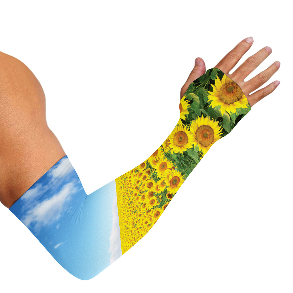 Sunflower Field Print Sun Protection Arm Sleeves