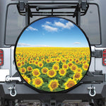Sunflower Field Print Tire Cover
