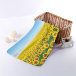 Sunflower Field Print Towel